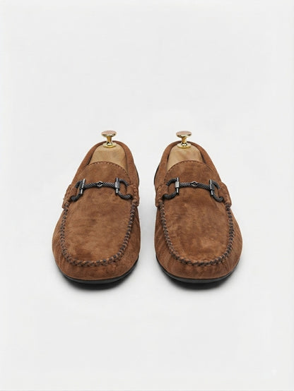Tan Suede Horsebit Moccasin
